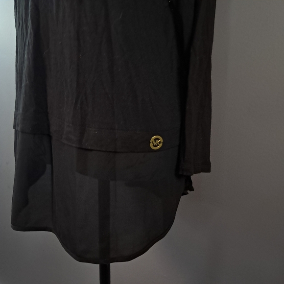 Michael Kors Layered Black TopTunic Chiffon Bottom Size Medium - Picture 4 of 9